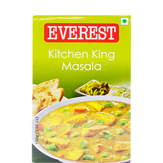 Универсальная приправа Kitchen King Masala Everest 50г Китчен Кинг Масала (Kitchen King Masala) идеальна для любых овощных блюд , жаренных или тушеных. Прекрасно сочетается в омлетах с шампиньонами , баклажанами и другими овощами.Приправа "Китчен кинг"(Король Кухни) сделает ваш обед или ужин просто королевским! Рецепт см. в дополнительной информации эта волшебная смесь специй является одной из самых популярных в Аюрведической кухне.  

Kitchen King в переводе с английского означает Король Кухни, и это королевское название специя достойно оправдывает. В смеси собрано большое количество гармонично сочетающихся друг с другом натуральных пряностей сладких, горьких и острых.  

Это универсальная приправа, обладающая мягким пряным ароматом, придаст насыщенный и изысканный вкус любым первым и вторым блюдам. Обычный суп или бульон, посыпанный Королевской приправой, приобретет поистине непревзойденный королевский вкус.  

Отлично сочетается смесь специй Kitchen King с овощными рагу, блюдами из бобовых и картофеля, прекрасно дополняет плов и любую кашу. Приправа очень гармонично дополняет блюда из соевого мяса, ее хорошо добавлять в соевый фарш при приготовлении котлет, тефтель и др.  

Помимо прекрасных вкусовых качеств, Королевская приправа имеет так же много полезных свойств. В состав ее компонентов входит огромное количество эфирных масел, витаминов и микроэлементов. Она стимулирует аппетит, улучшает пищеварение, придает бодрости и положительных эмоций.  

Компоненты: Кориандр, Тмин, Перец чили, Куркума, Черный перец, Гвоздики, листья Fenugreek, Соль, Мускатный орех, Сушит Имбирь, Кардамон отбирает, Корица, Лавровый лист, дробленый дал, Сладкий укроп, Тмин, Горчица, хлопья Чеснока, Луковые хлопья, Мускатный цвет, зеленый Кардамон, Асафетида.  

Упаковка: 50 грамм  

Производитель: India, Everest 