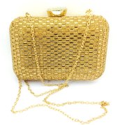 Вечерняя сумочка в стразах 16x20cm Gold 1047