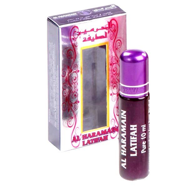 Al Haramain Latifah 10ml Легкий, прохладно-горьковатый шлейф парфюма LATIFAH искрится веселыми мандариновыми нюансами, острой пряностью специй, сухой терпкостью древесных компонентов и мягким амбровым тоном. Верхняя нота очаровывает нетривиальным сочетанием цитрусовой сладости, деликатной горечи полыни, насыщенно пряным нероли и выразительным кориандром. В срединной ноте продолжается звучание пряных компонентов, проявляя жгучий перец и кардамон, смягченный прохладными, медово-сладкими оттенками жасмина и ириса. Завершают звучание теплые и обволакивающие кожно-амбровые нюансы с бальзамическими включениями кедра и ветивера.
Верхняя нота:	мандарин, кориандр, полынь
Средняя нота:	жасмин, ирис, кардамон, перец
Нижняя нота:	кедровое масло, ветивер