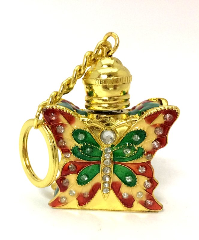 Флакон "Бабочка" брелок 3мл Gold/Red-1020 