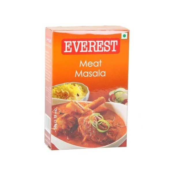 Смесь специй для мяса (Meat Masala) 50г Everest Meat Masala - это смесь специй на основе черного перца, кориандра и чили. Придает блюдам из мяса пикантный вкус и насыщенный темный цвет.

Состав: Бадьян, маш белый, кардамон, кассия, листья касии, чили, гвоздика, листья гвоздики, поваренная соль, кориандр, тмин, имбирь, фенхель, чеснок, листья пажитника, мята, горчица, куркума.