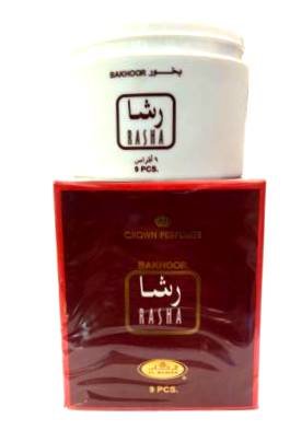 Бахур Rasha Al-Rehab (9 pieces about 66g) Парфюмерная композиция бахура выполнена с мягкими и сливочными нотами. Аромат напоминает о свежих летних цветах, смешанный с карамелью и ванилью. Духи выделяются своей гармоничностью и мягкостью.